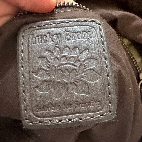 Lucky Brand Blue Paisley and Brown Suede Shoulder Bag - Picture 2 of 12